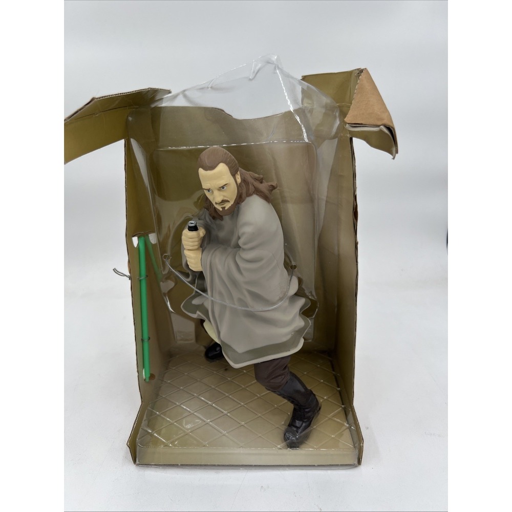 VTG 1999 Star Wars Episode 1 Qui-Gon Jinn 12" Mega Collectible Figure Open Box